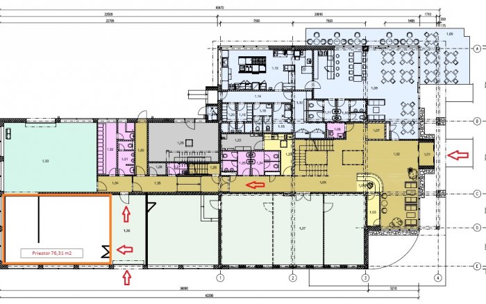 Voľné výrobné/skladové priestory na prenájom - 77 m2